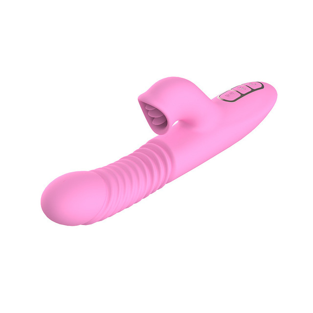 蒂貝振動棒 蜜舌旋風電動伸縮加溫振動棒舌舔女用自慰器